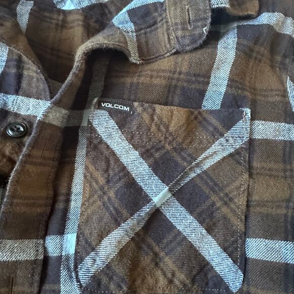 Volcom Plaid Flannel Dress Shirt - Size medium - Picture 3 of 4